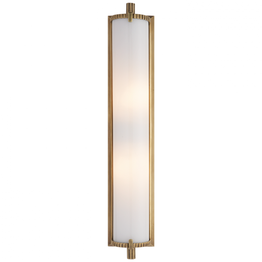 Calliope Bathroom Wall Sconce, 2-Light, Hand-Rubbed Antique Brass, White Glass, 20.5"H (TOB 2185HAB-WG 2CVH0)