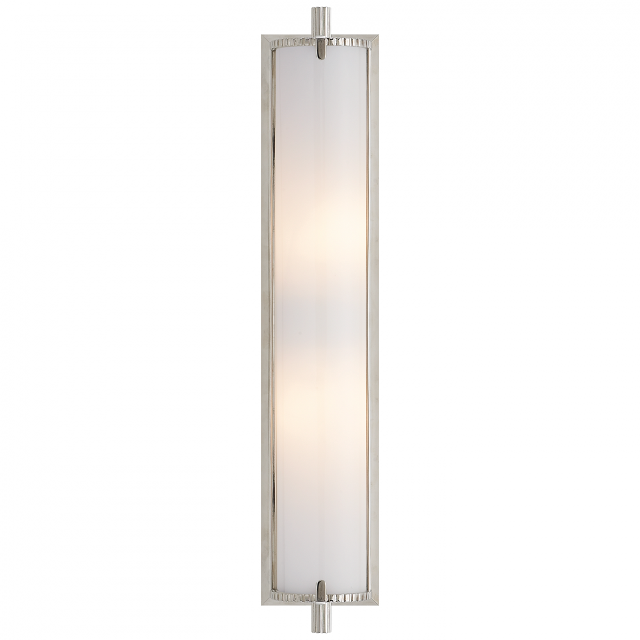 Calliope Bathroom Wall Sconce, 2-Light, Polished Nickel, White Glass, 20.5"H (TOB 2185PN-WG 2CVH1)