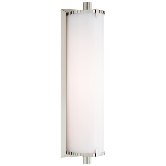 Calliope Bathroom Wall Sconce, LED, Polished Nickel, White Glass, 14"H (TOB 2192PN-WG CTZG3)