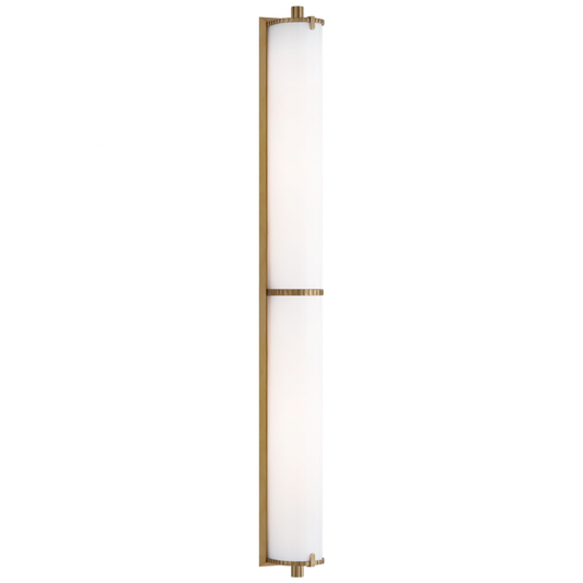 Calliope Bathroom Wall Sconce, LED, Hand-Rubbed Antique Brass, White Glass, 32.75"H (TOB 2193HAB-WG CTZG5)