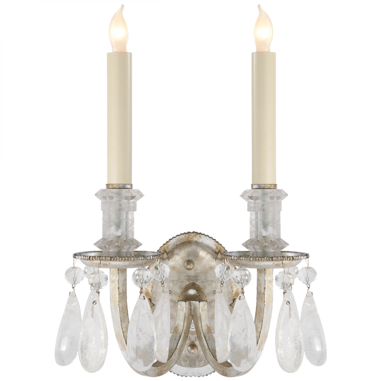 Elizabeth Double Wall Sconce, 2-Light, Burnished Silver Leaf, 14.5"H (TOB 2236BSL 2G21Z)