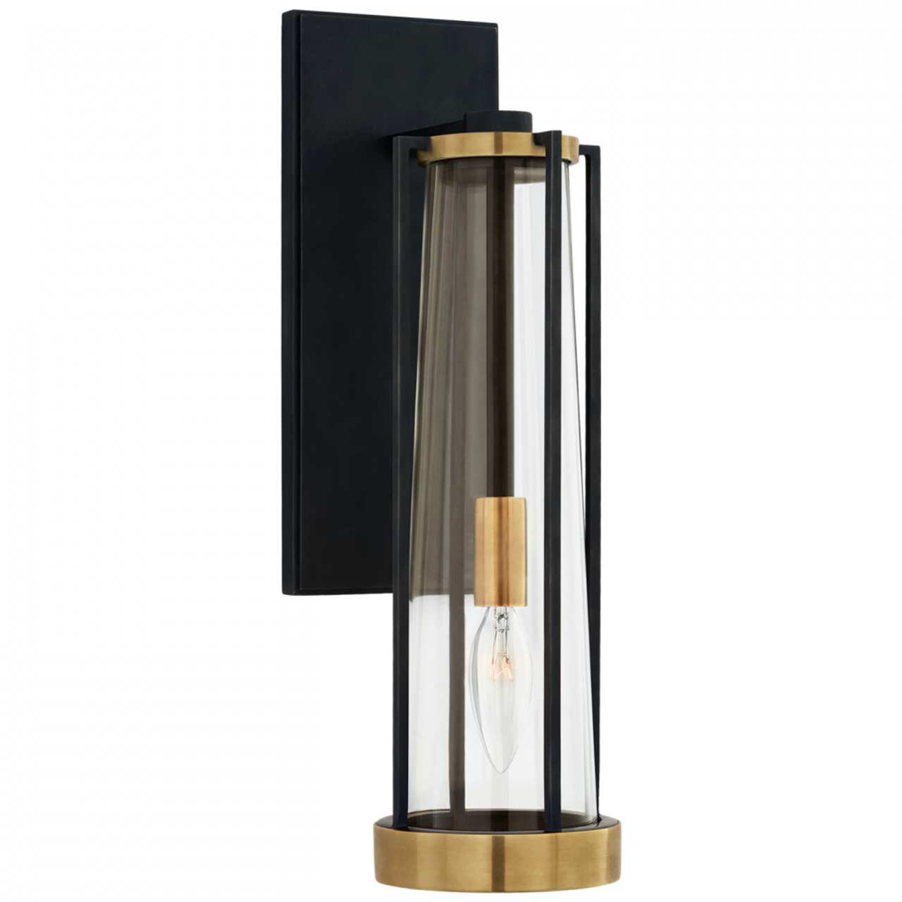 Calix Wall Sconce, 1-Light, Bracketed, Bronze, Brass, Clear Glass, 16"H (TOB 2275BZ/HAB-CG CPYQV)