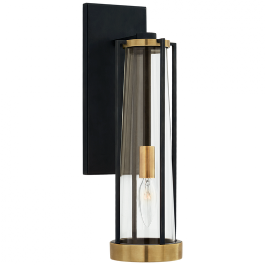 Calix Wall Sconce, 1-Light, Bracketed, Bronze, Brass, Clear Glass, 16"H (TOB 2275BZ/HAB-CG CPYQV)