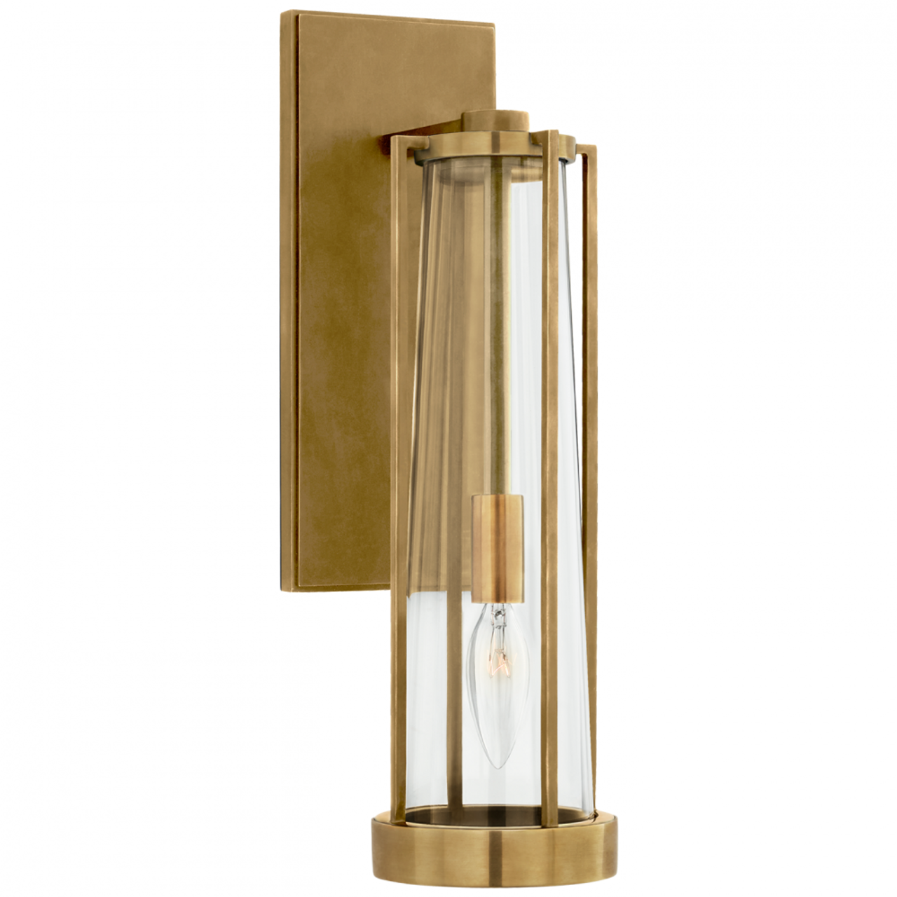 Calix Wall Sconce, 1-Light, Bracketed, Hand-Rubbed Antique Brass, Clear Glass, 16"H (TOB 2275HAB-CG CPYQX)