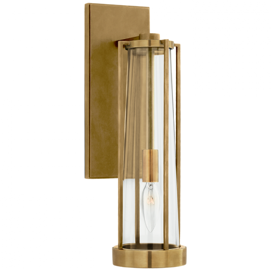 Calix Wall Sconce, 1-Light, Bracketed, Hand-Rubbed Antique Brass, Clear Glass, 16"H (TOB 2275HAB-CG CPYQX)