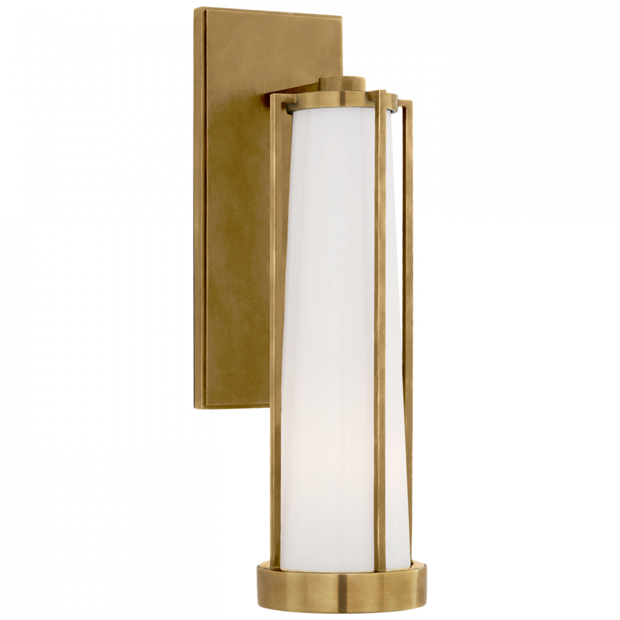 Calix Wall Sconce, 1-Light, Bracketed, Hand-Rubbed Antique Brass, White Glass, 16"H (TOB 2275HAB-WG CPYQY)