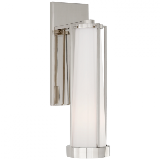 Calix Wall Sconce, 1-Light, Bracketed, Polished Nickel, White Glass, 16"H (TOB 2275PN-WG CPYTT)