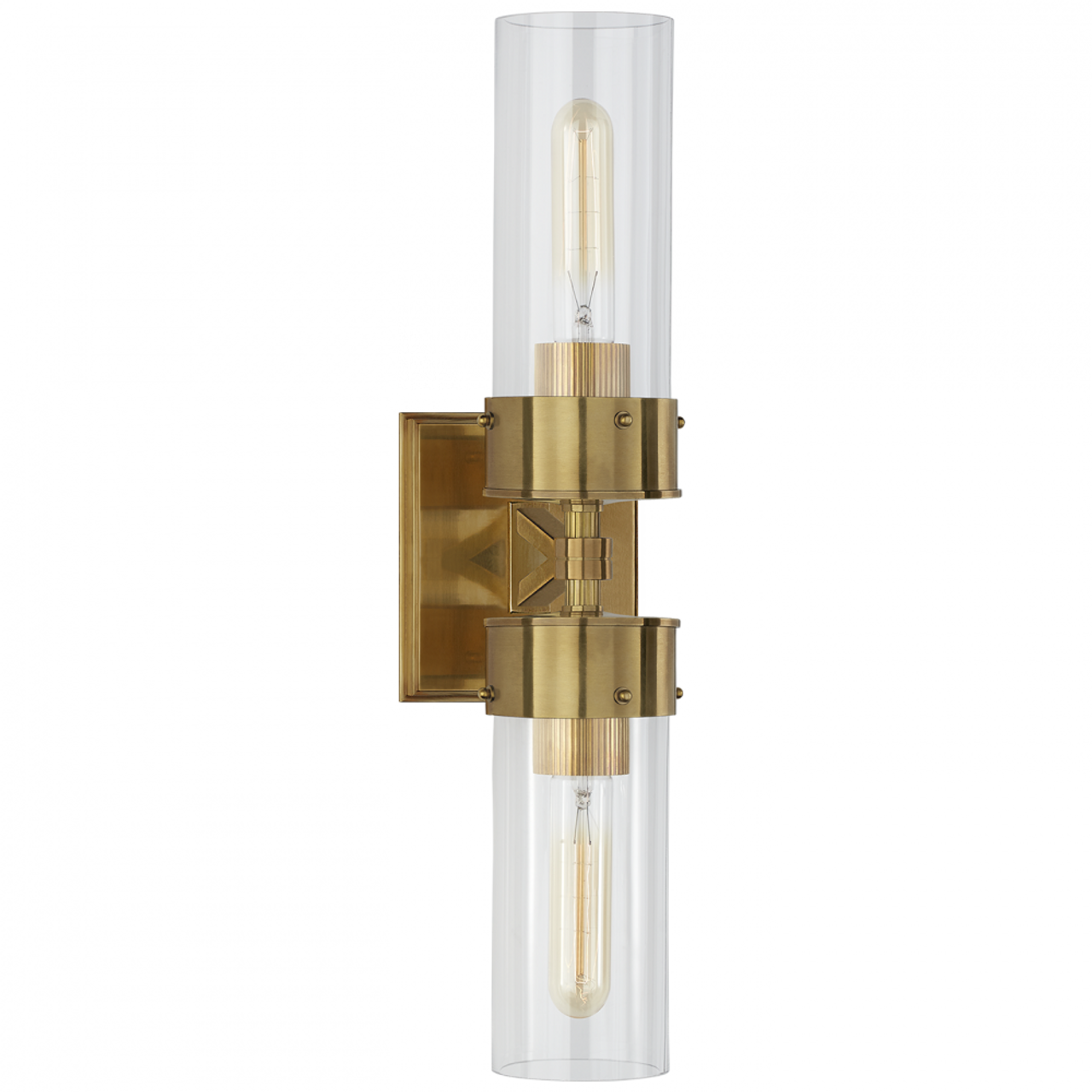 Marais Large Double Bath Wall Sconce, 2-Light, Hand-Rubbed Antique Brass, 19.75"H (TOB 2315HAB-CG CHYE8)