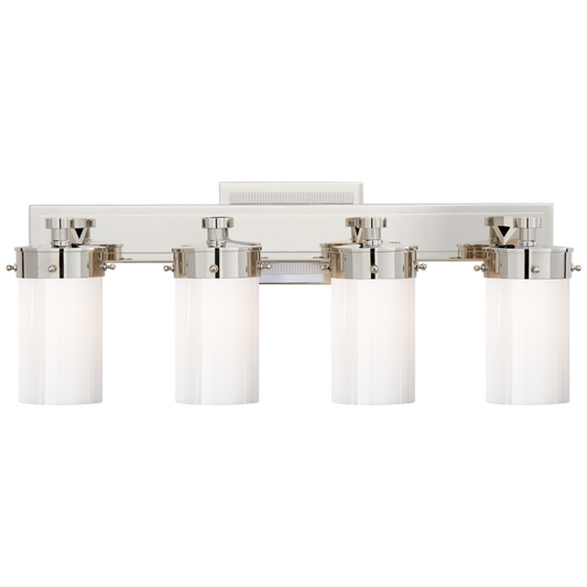 Marais Bath Wall Sconce, 4-Light, Polished Nickel, 8"H (TOB 2316PN-WG CLV54)