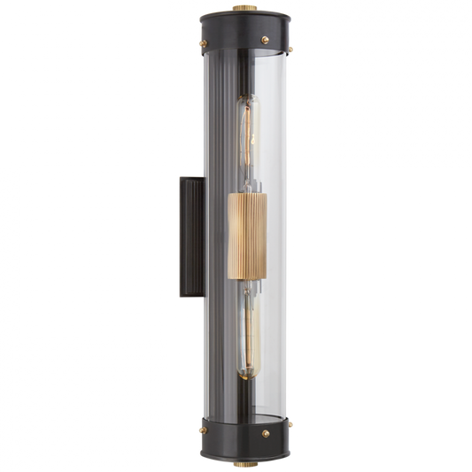 Marais Bathroom Wall Sconce, 2-Light, Bronze, Antique Brass, Clear Glass, 21"H (TOB 2318BZ/HAB-CG CLX4U)