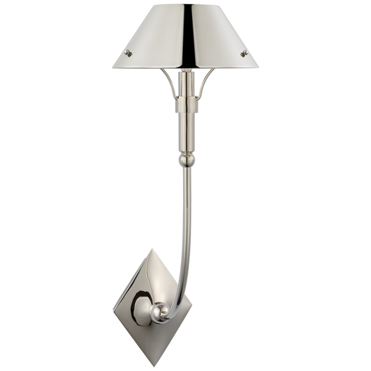 Turlington Large Wall Sconce, 1-Light, Polished Nickel, 23.75"H (TOB 2722PN-PN CX50M)