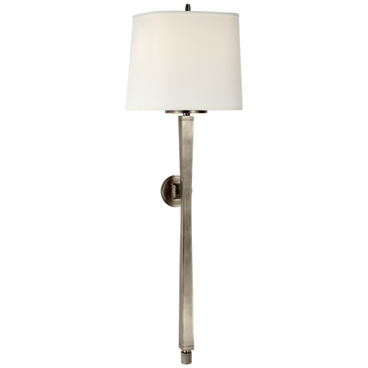 Edie Baluster Baluster Sconce, 2-Light, Antique Nickel, Linen Shield Shade, 32.75"H (TOB 2741AN-L D31H5)