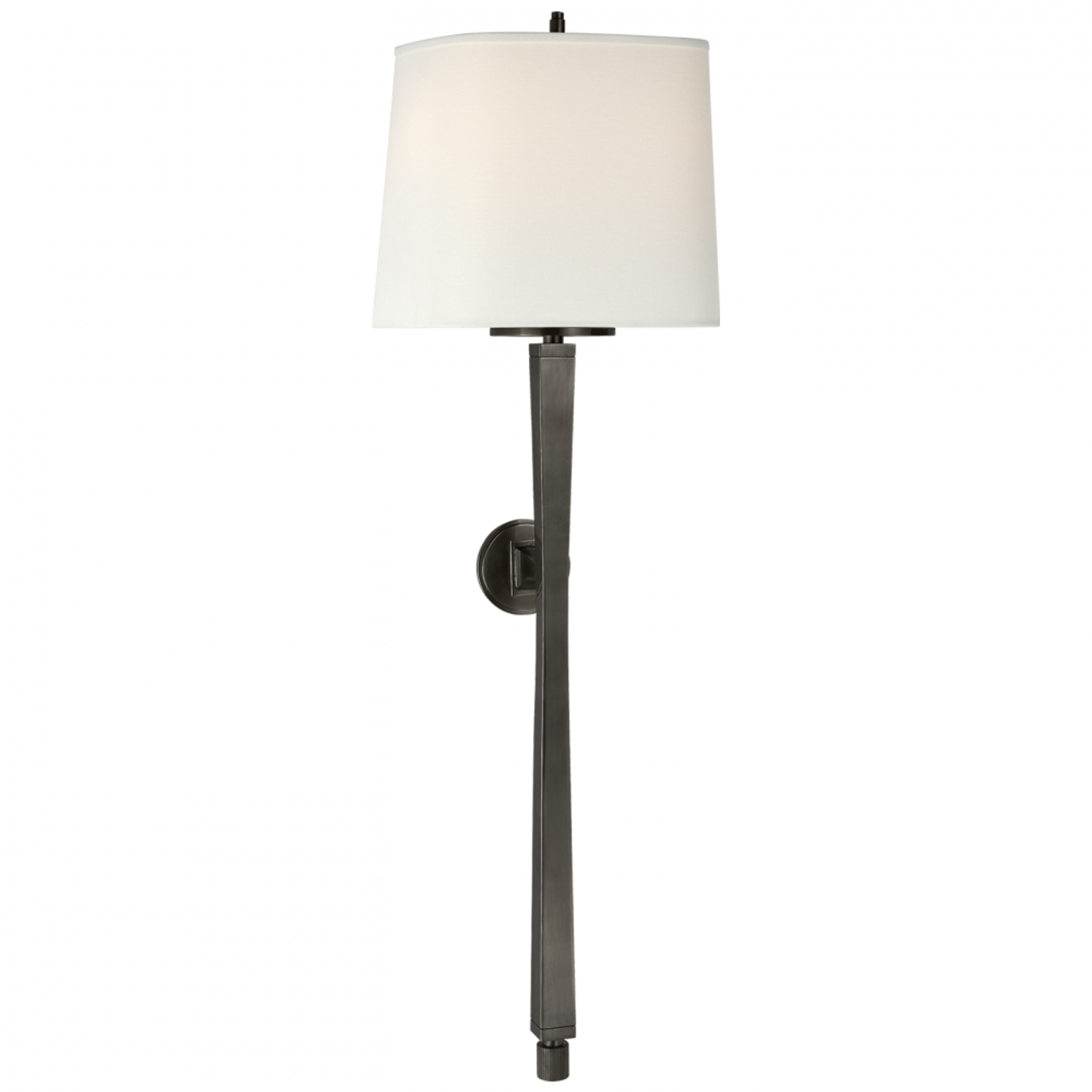 Edie Baluster Baluster Sconce, 2-Light, Bronze, Linen Shield Shade, 32.75"H (TOB 2741BZ-L D31H6)