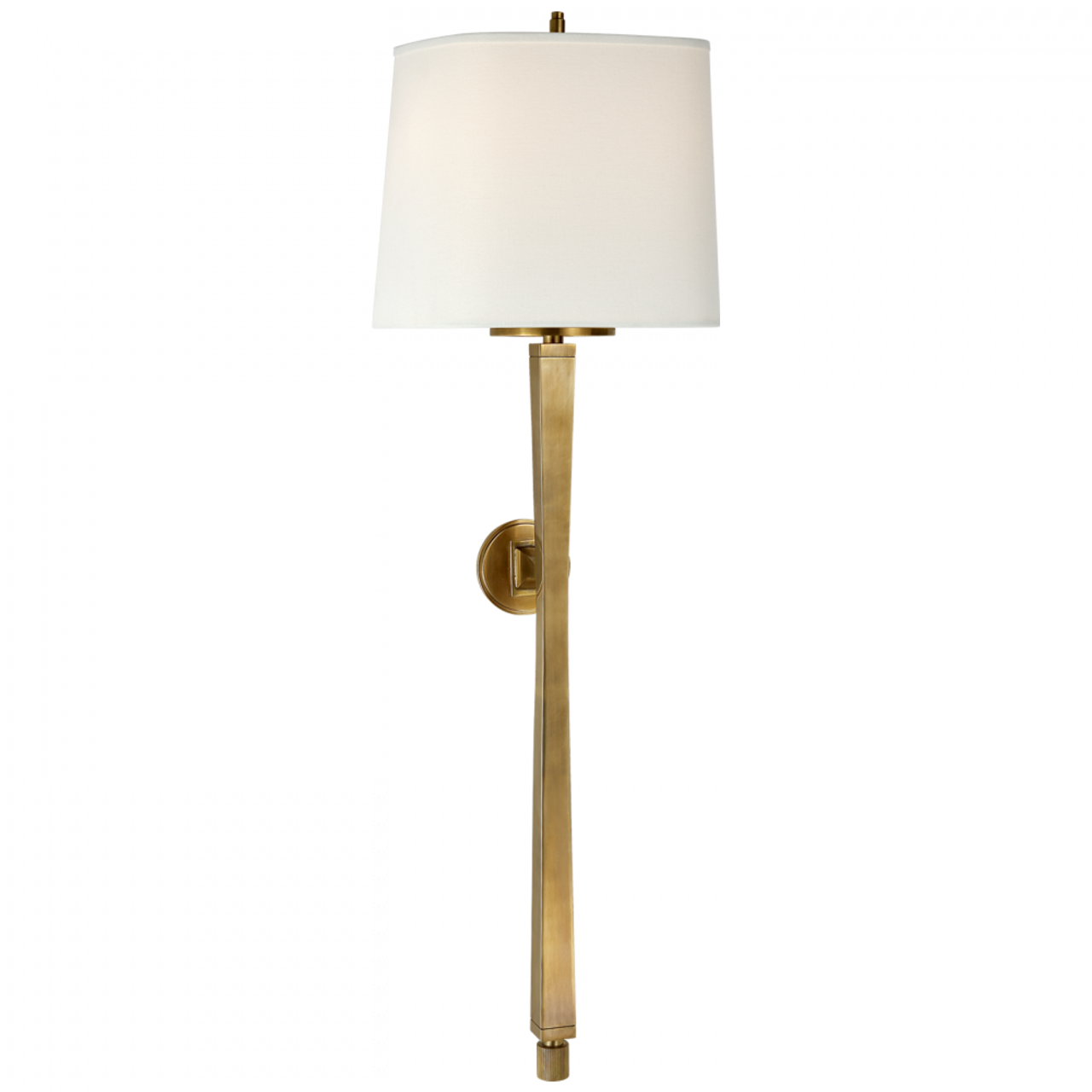 Edie Baluster Baluster Sconce, 2-Light, Hand-Rubbed Antique Brass, Linen Shield Shade, 32.75"H (TOB 2741HAB-L D04QJ)