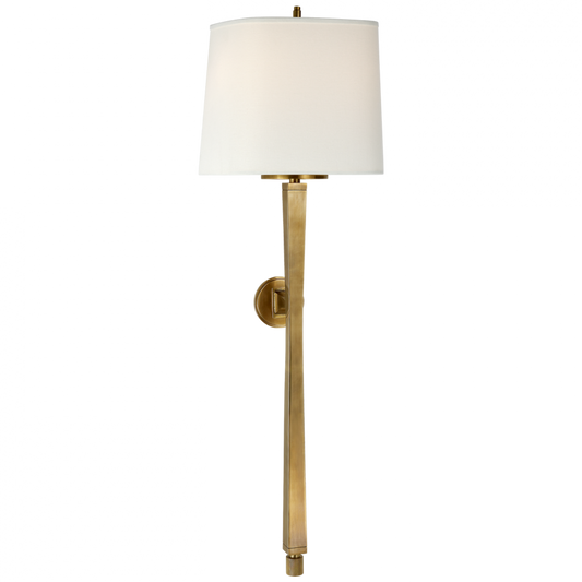 Edie Baluster Baluster Sconce, 2-Light, Hand-Rubbed Antique Brass, Linen Shield Shade, 32.75"H (TOB 2741HAB-L D04QJ)