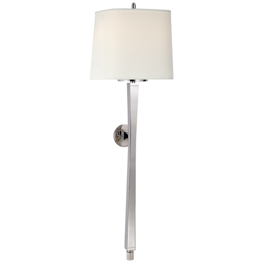 Edie Baluster Baluster Sconce, 2-Light, Polished Nickel, Linen Shield Shade, 32.75"H (TOB 2741PN-L D06Q7)