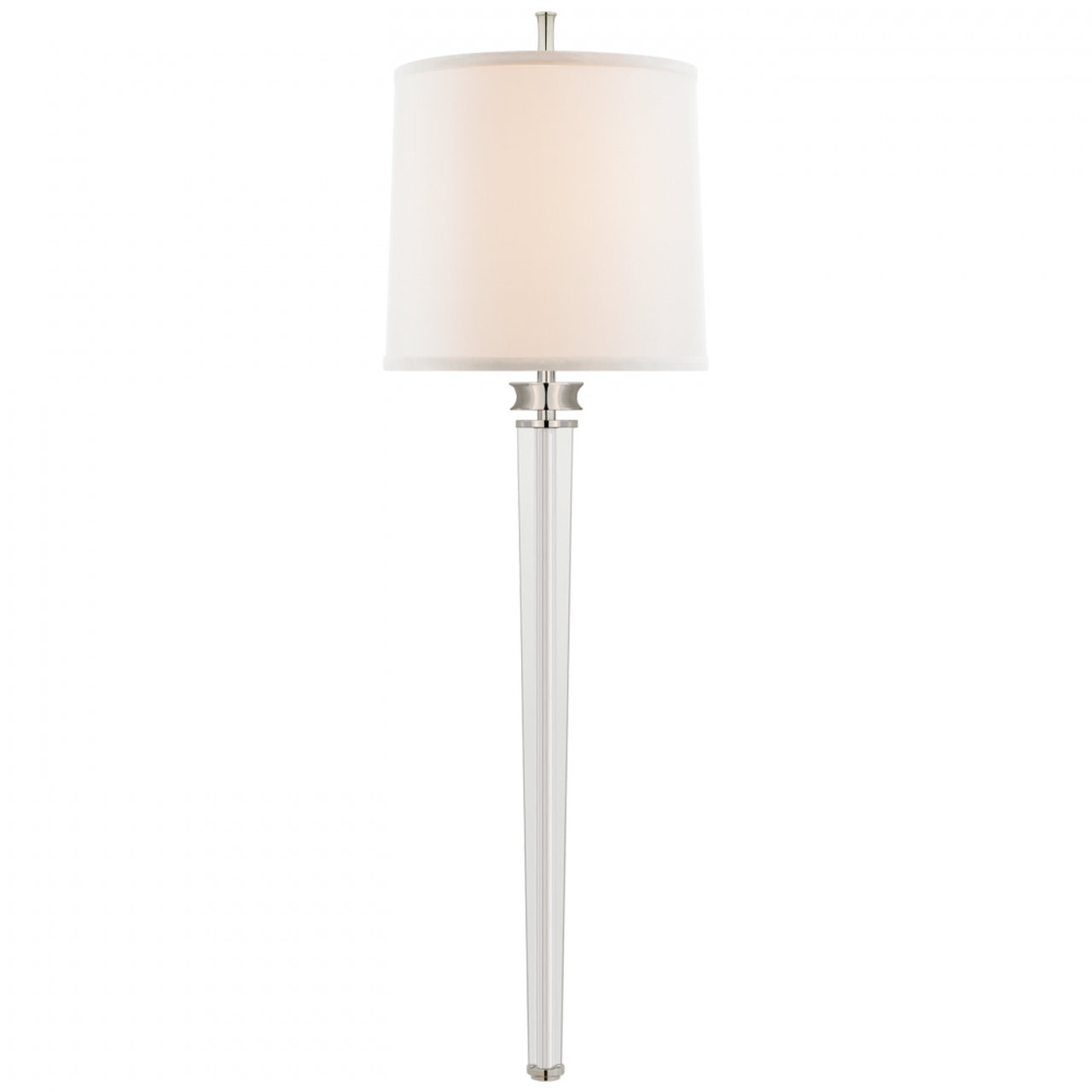 Lyra Tail Wall Sconce, 2-Light, Polished Nickel, Crystal, Linen Shade, 36"H (TOB 2943PN-L CPYUW)