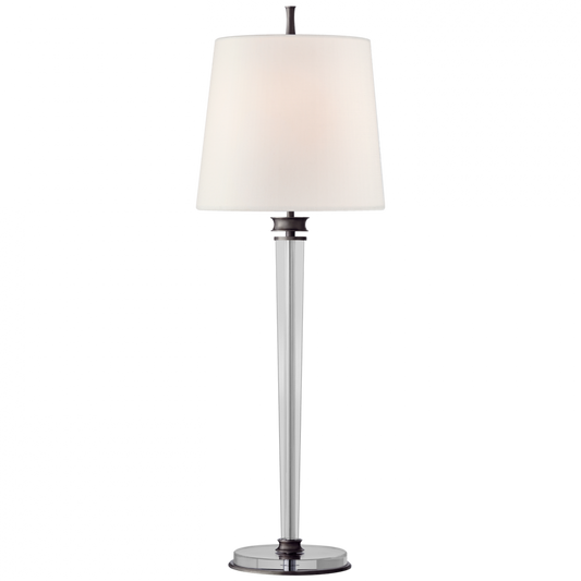 Lyra Buffet Lamp, 1-Light, Bronze and Crystal, Linen Shade, 35.75"H (TOB 3943BZ-L CPZQ4)