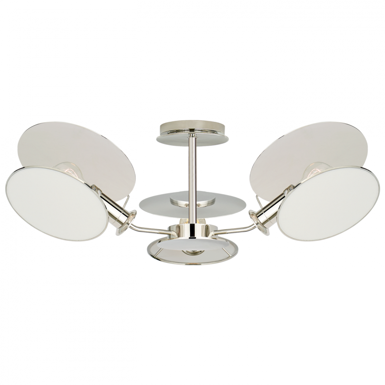 Osiris Semi-Flush Mount, 3-Light, Reflector, Polished Nickel, Linen Shade, 31.5"W (TOB 4290PN-L CLX5M)