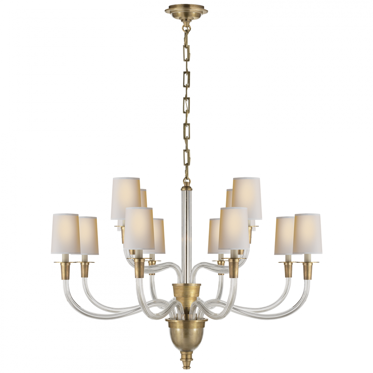 Vivian Chandelier, 12-Light, Hand-Rubbed Antique Brass, 36"W (TOB 5033HAB-NP 2K1QN)