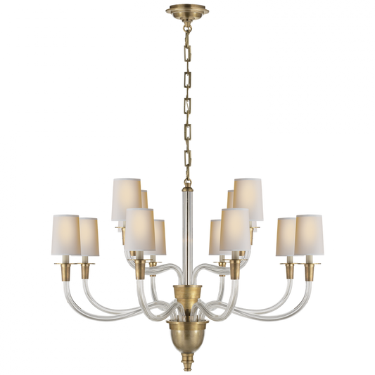 Vivian Chandelier, 12-Light, Hand-Rubbed Antique Brass, 36"W (TOB 5033HAB-NP 2K1QN)