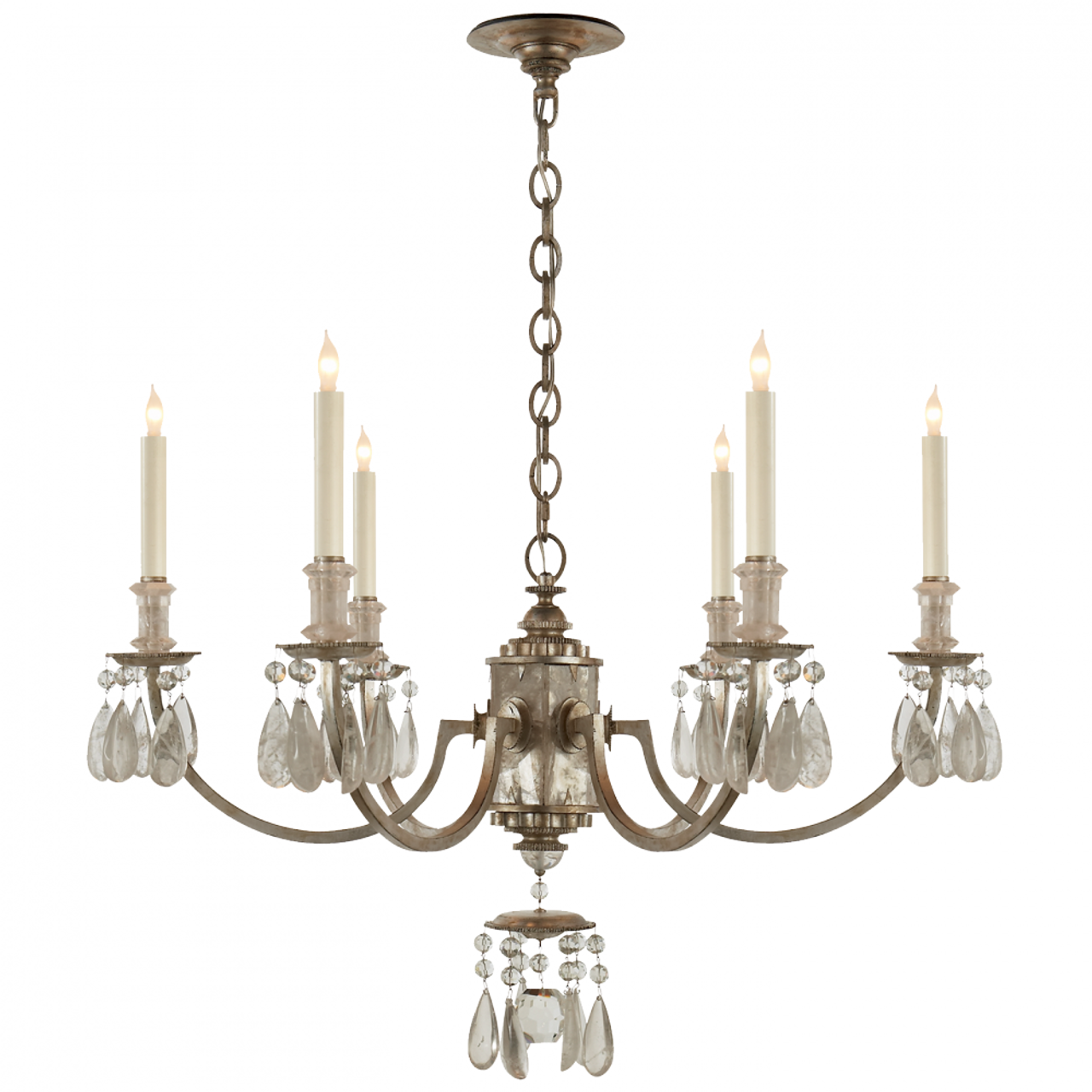 Elizabeth Chandelier, 6-Light, Burnished Silver Leaf, 33"W (TOB 5036BSL 2JUWZ)