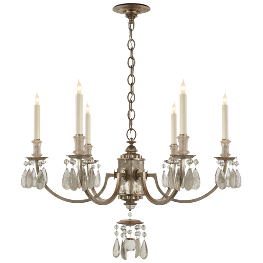 Elizabeth Chandelier, 6-Light, Burnished Silver Leaf, 33"W (TOB 5036BSL 2JUWZ)