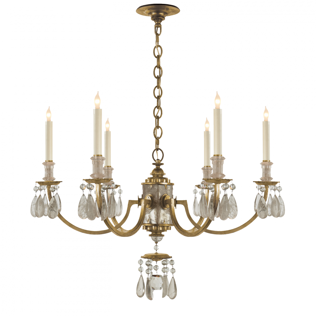 Elizabeth Chandelier, 6-Light, Gilded Iron, 33"W (TOB 5036GI 2JUX0)