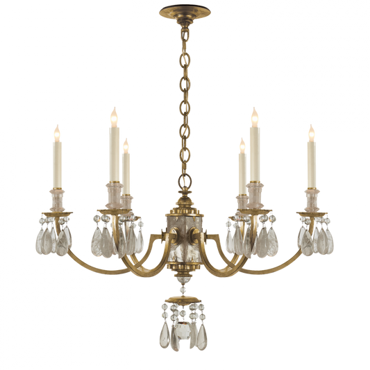 Elizabeth Chandelier, 6-Light, Gilded Iron, 33"W (TOB 5036GI 2JUX0)