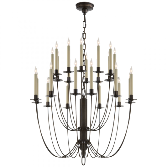 Erika Chandelier, 24-Light, Aged Iron, 28.75"W (TOB 5205AI 2K0U1)