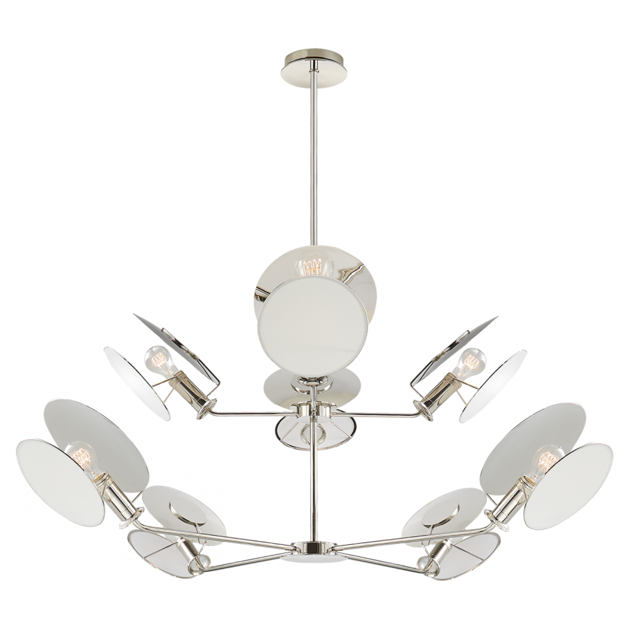 Osiris Reflector Chandelier, 8-Light, Polished Nickel, 54"W (TOB 5290PN-L CHYE2)