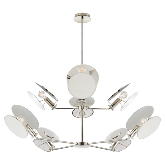 Osiris Reflector Chandelier, 8-Light, Polished Nickel, 54"W (TOB 5290PN-L CHYE2)