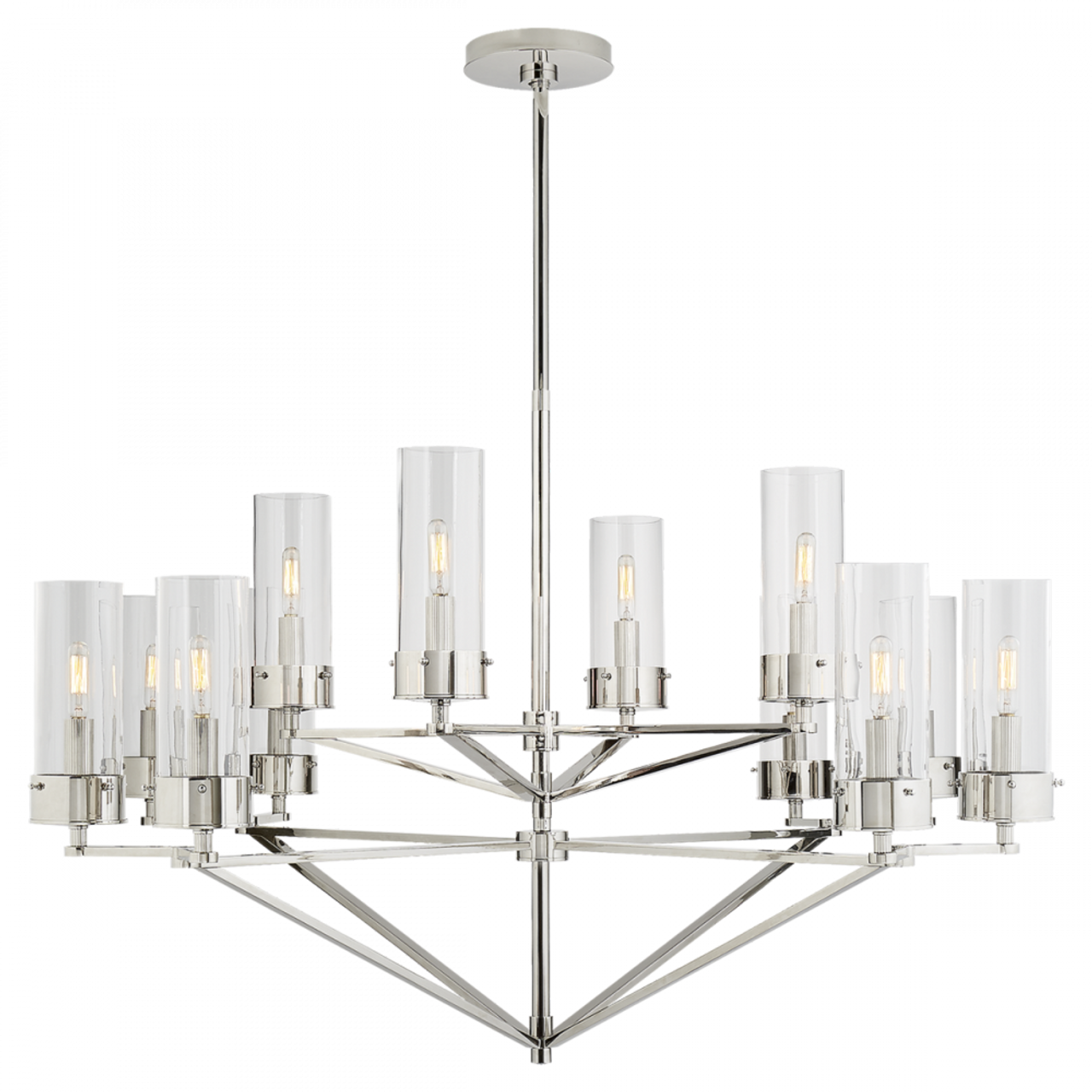 Marais Chandelier, 12-Light, Polished Nickel, 45"W (TOB 5303PN-CG CLU74)