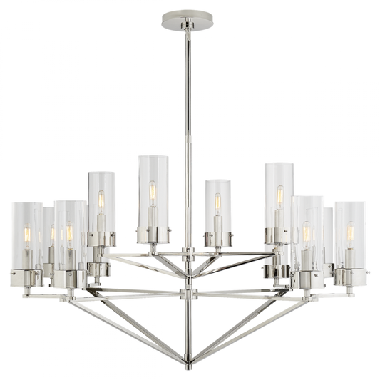 Marais Chandelier, 12-Light, Polished Nickel, 45"W (TOB 5303PN-CG CLU74)