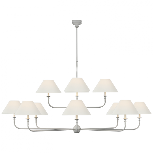 Piaf Oversized Two Tier Chandelier - Plaster White