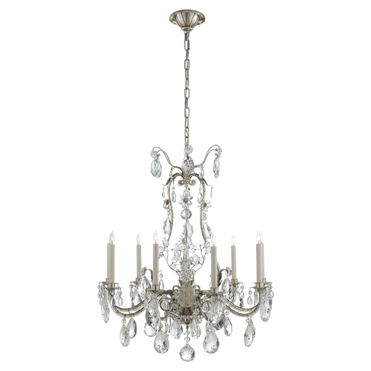 Yves Chandelier, 9-Light, Burnished Silver Leaf, 31"W (TOB 5470BSL 2R519)