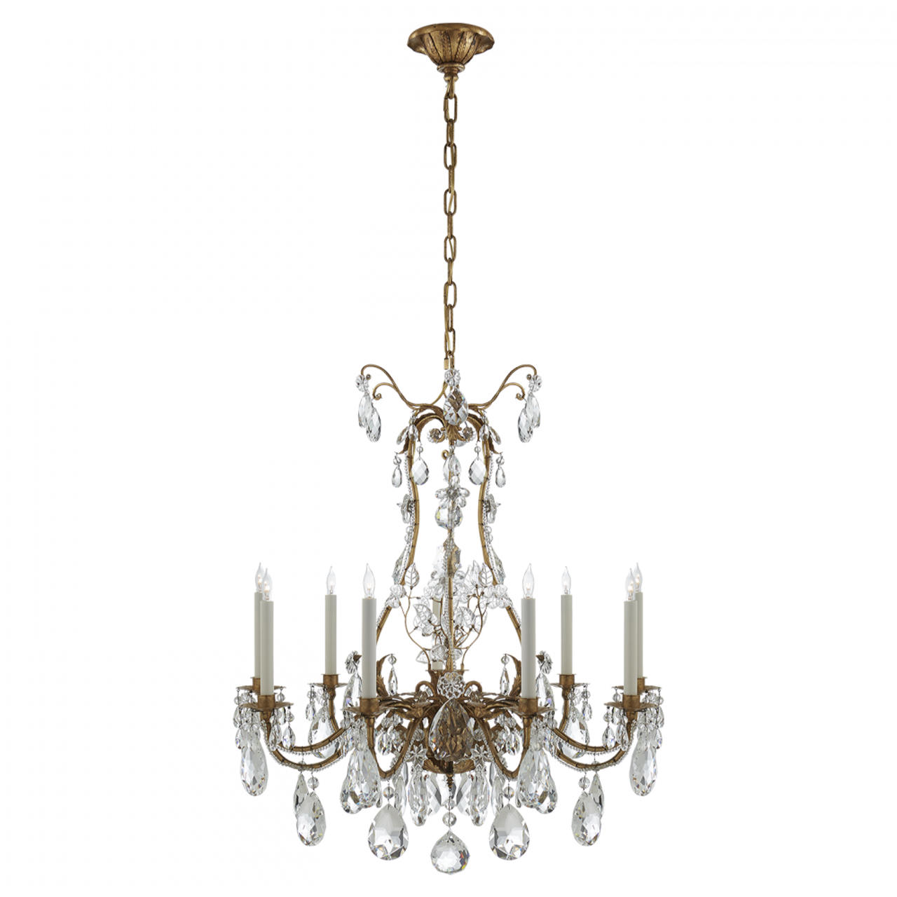 Yves Chandelier, 9-Light, Gilded Iron, 31"W (TOB 5470GI 2R51A)