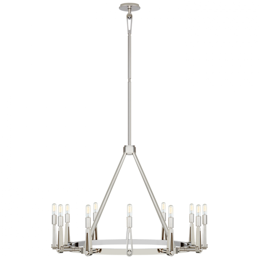 Alpha Chandelier, 12-Light, Polished Nickel, 38.75"W (TOB 5512PN CTZHD)