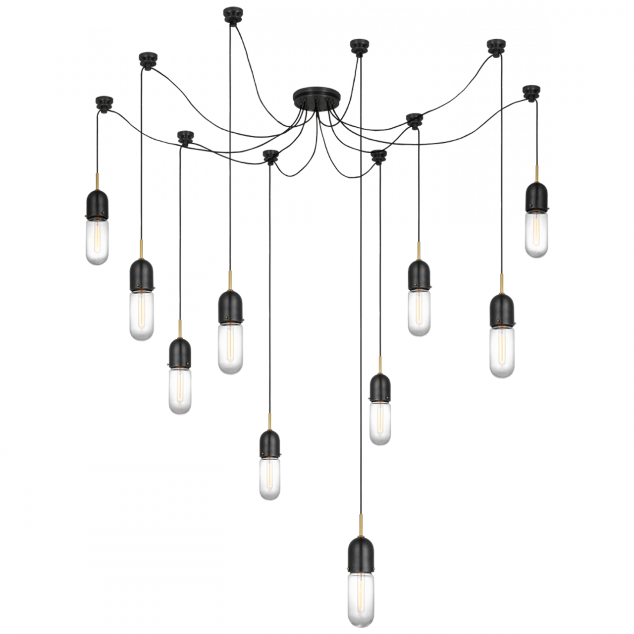 Junio Chandelier, 10-Light, Bronze, Brass, 25"H (TOB 5645BZ/HAB-CG-10 D32J5)