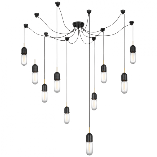 Junio Chandelier, 10-Light, Bronze, Brass, 25"H (TOB 5645BZ/HAB-CG-10 D32J5)