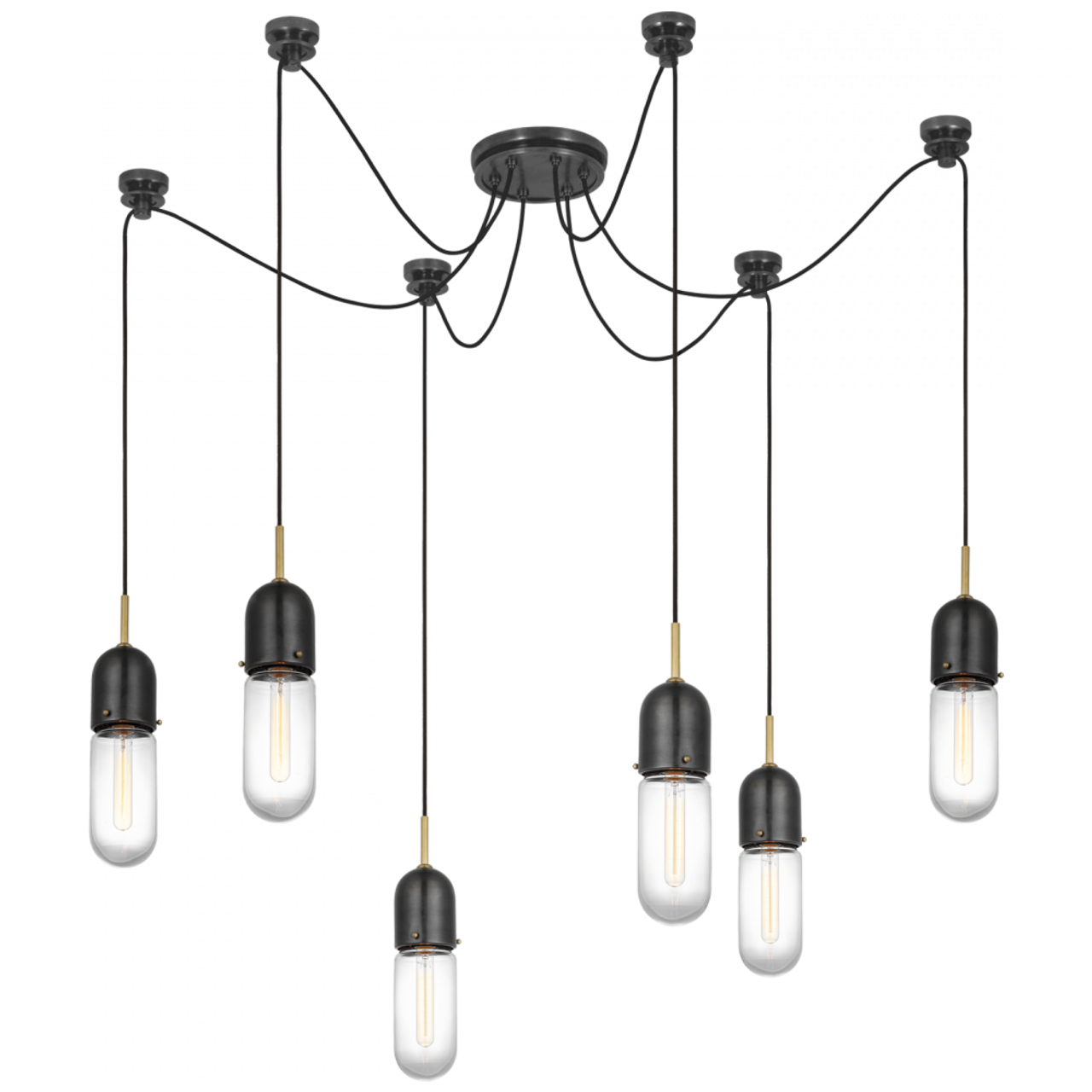 Junio Chandelier, 6-Light, Bronze, Brass, 25"H (TOB 5645BZ/HAB-CG-6 D33ED)