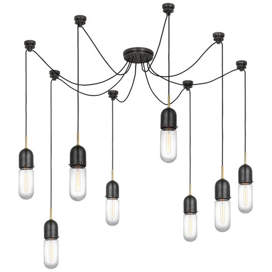 Junio Chandelier, 8-Light, Bronze, Brass, 25"H (TOB 5645BZ/HAB-CG-8 D33EE)