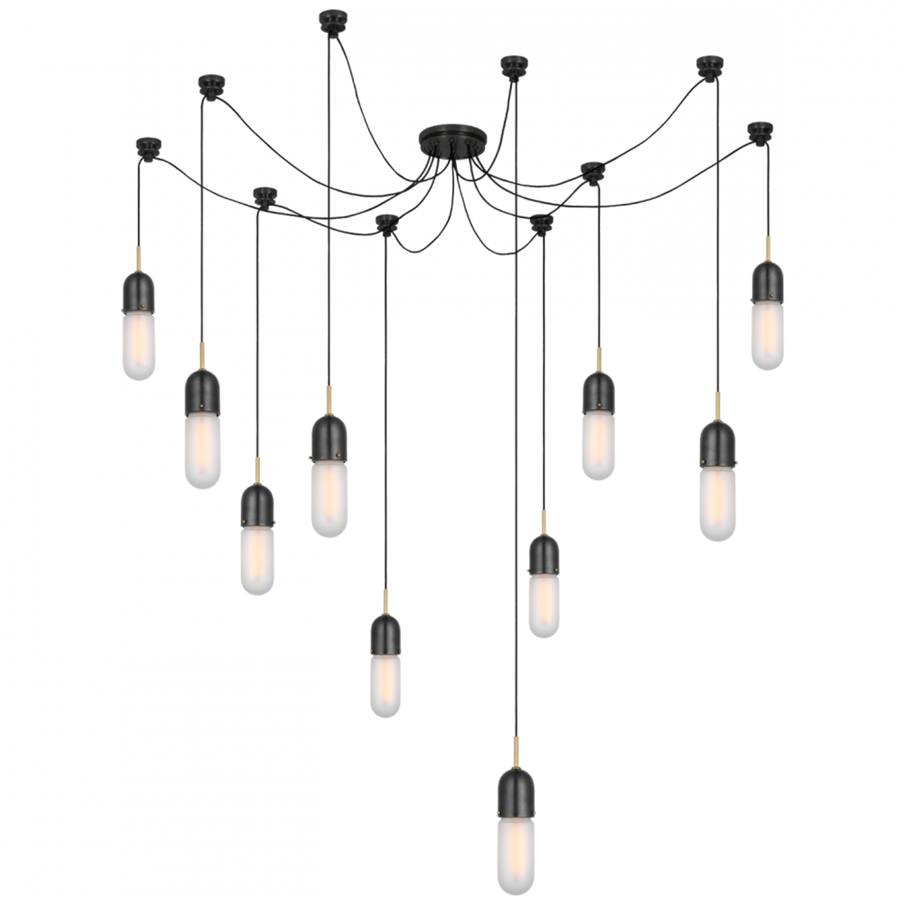 Junio Chandelier, 10-Light, Bronze, Brass, 25"H (TOB 5645BZ/HAB-FG-10 D33EF)