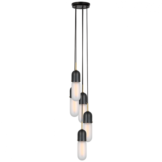 Junio Pendant, 5-Light, Bronze, Brass, 25"H (TOB 5645BZ/HAB-FG-5 D33EJ)