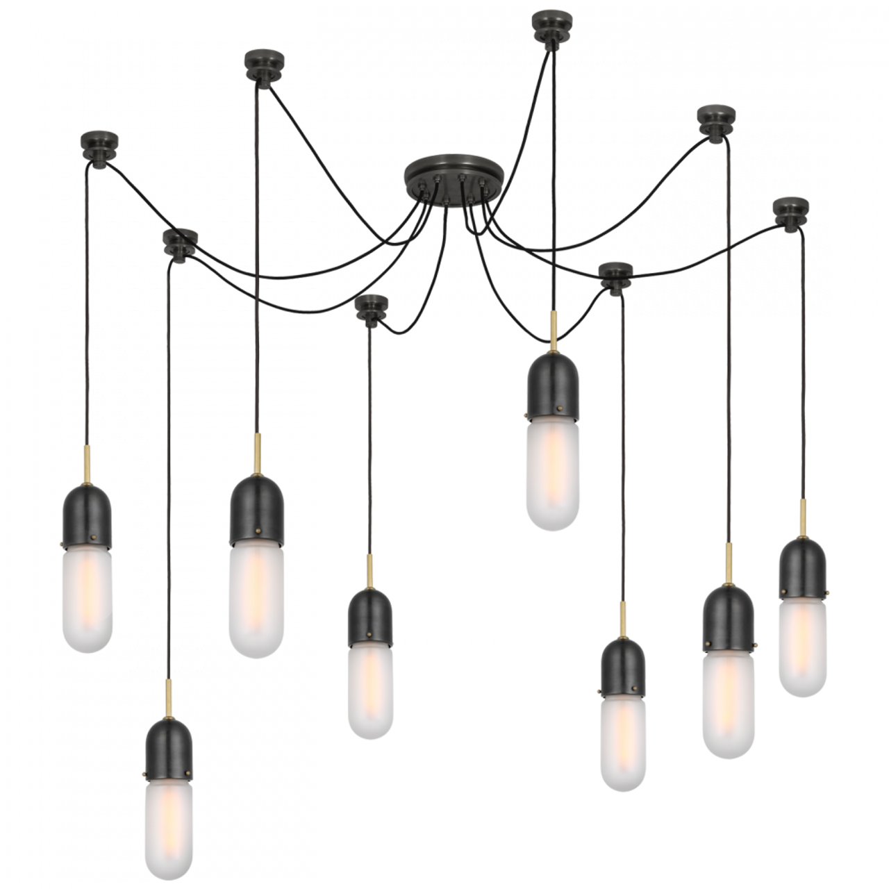 Junio Chandelier, 8-Light, Bronze, Brass, 25"H (TOB 5645BZ/HAB-FG-8 D33EL)