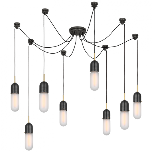 Junio Chandelier, 8-Light, Bronze, Brass, 25"H (TOB 5645BZ/HAB-FG-8 D33EL)