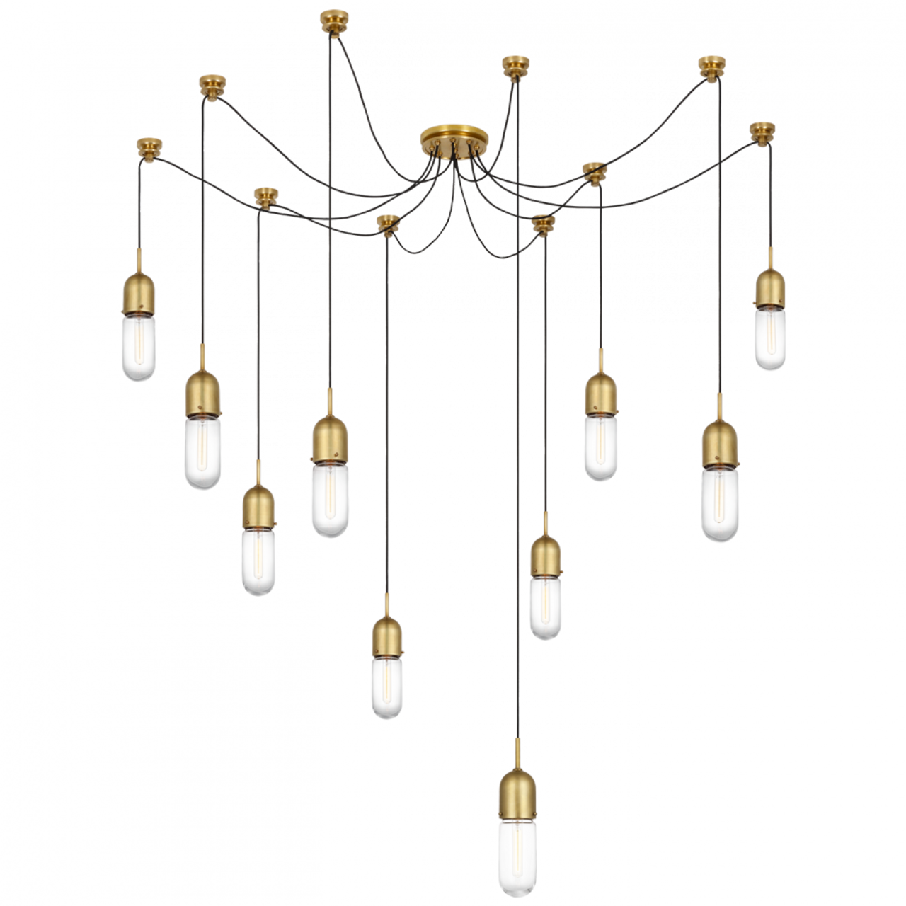 Junio Chandelier, 10-Light, Hand-Rubbed Antique Brass, 25"H (TOB 5645HAB-CG-10 D33EM)