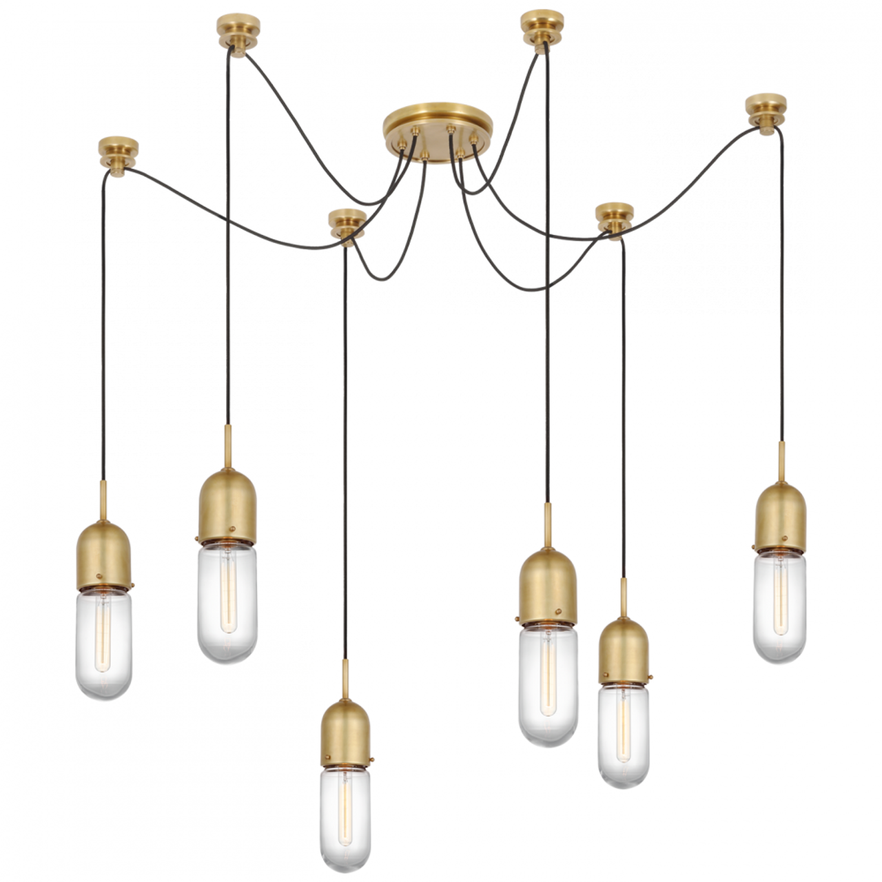 Junio Chandelier, 6-Light, Hand-Rubbed Antique Brass, 25"H (TOB 5645HAB-CG-6 D33ER)