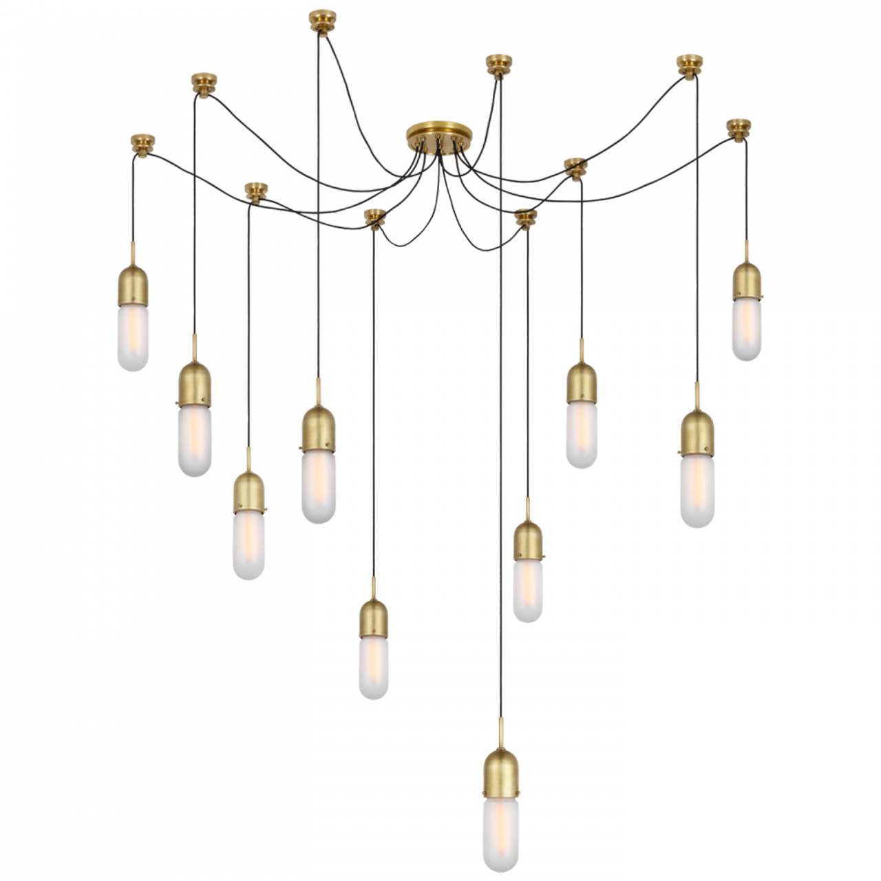 Junio Chandelier, 10-Light, Hand-Rubbed Antique Brass, 25"H (TOB 5645HAB-FG-10 D33EU)