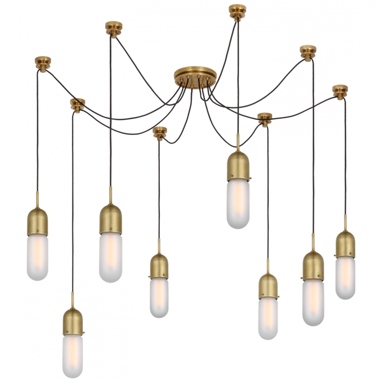 Junio Chandelier, 8-Light, Hand-Rubbed Antique Brass, 25"H (TOB 5645HAB-FG-8 D33EZ)